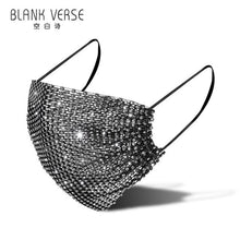 2022 Sexy Crystal Face Mask Rhinestones Fashion Costume Jewelry For Women Glitter Mouth Mask For Masquerade Party Nightclub