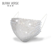 2022 Sexy Crystal Face Mask Rhinestones Fashion Costume Jewelry For Women Glitter Mouth Mask For Masquerade Party Nightclub